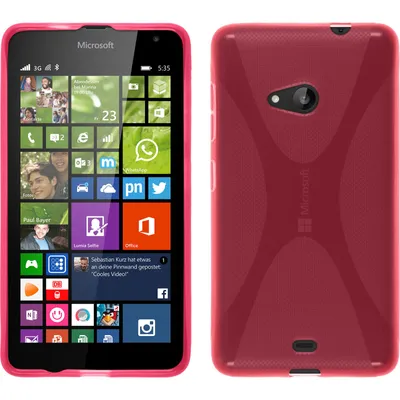 Produktbild von PhoneNatic Case kompatibel mit Microsoft Lumia 535 - pink Silikon Hülle X-Style + 2 Schutzfolien