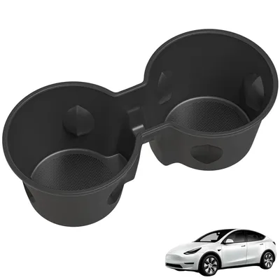 Produktbild von Getränkehalter für Mittelkonsole, kompatibel mit Tesla Model Y und Model 3 – Autozubehör, rutschfester Getränkehalter aus Silikon – Phonillico®
