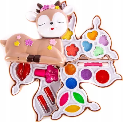 Produktbild von Großes Kinder Schminkset Rehkitz Box Mädchen Make-Up Koffer Spielzeug Geschenk