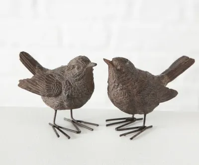 Image de Oiseau de jardin SPATZEN aspect antique brun