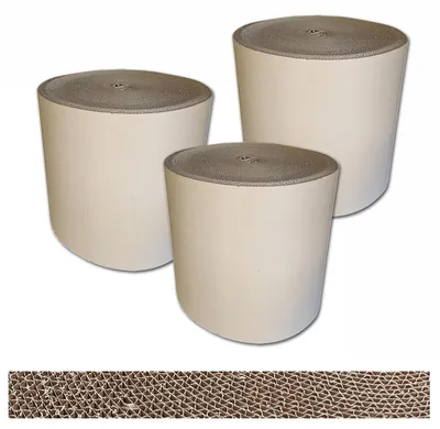 Produktbild von Rollenwellpappe Füllmaterial [50 cm x 70 m, 3 Rollen] Wellpappe auf Rolle C-Welle Verpackungsmaterial
