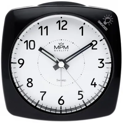Produktbild von MPM-Quality Wecker eckig 86 mm Kunststoff Weiß/Schwarz