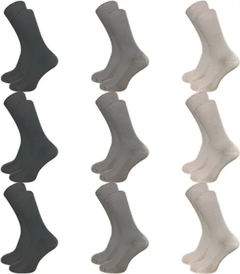 Produktbild von 9 Paar Damen & Herren  Venensocken ohne drückende Naht | Socken ohne Gummi | Gesundheitssocken mit Komfortbund