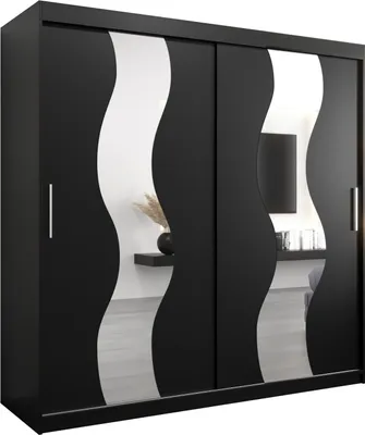 Produktbild von Kleiderschrank, Schiebetürenschrank Schlafzimmer, Schrank mit Spiegel SEWILLA 200 cm