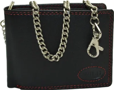 Produktbild von flevado Echt Leder Geldbörse Herrengeldbörse Portemmonaie Bikerbörse Brieftasche RFID Schutz mit 40 cm Langer Hosenkette