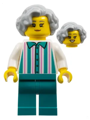 Produktbild von LEGO Minifigur Harbor Shop Worker - Female, Light Bluish Gray Hair (cty1798)