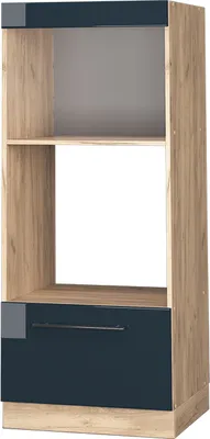 Produktbild von Mikrowellenschrank Vicco Fame-Line Dunkelblau Hochglanz 60 cm offen, Model 48896