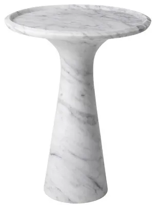 Zdjęcie produktu dla stolik boczny Casa Padrino biały Ø 46,5 x wys. 60 cm - Okrągły stolik boczny wykonany z wysokiej jakości marmuru Carrara - Luksusowe meble