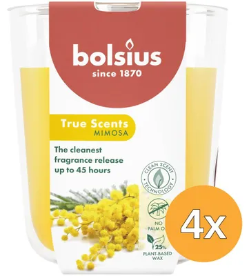 Productafbeelding van 4x Bolsius Geurglas 97/85 True Scents Mimosa (1 stuk)