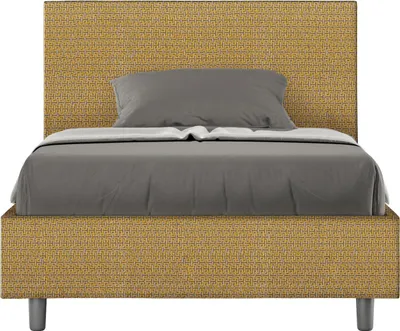 Produktbild von ITYHOME - Gepolstertes Bett mit Lattenrost 120x190 mit Stoffbezug Labirinto 6 Gelb Adele