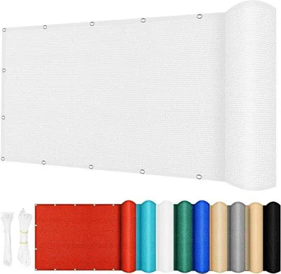 Image de Store pare-soleil d'extérieur - Tissu en PEHD - 50 x 220 cm - Blanc