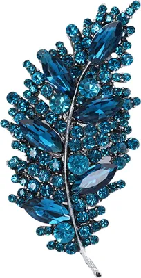 Produktbild von Kreative glänzende Strasssteine Blätter Form Brosche Kleidung Revers Pin Schal Hut Abzeichen Mode-Accessoires Party Schmuck Geschenk