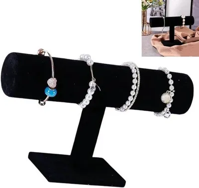 Produktbild von Fluwele T-bar Armbandhalter für Schmuck, Schmuckorganizer, Uhrenhalter für den Aufbewahrung von Schmuck, Uhren, Ketten, Armbändern