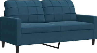 Zdjęcie produktu dla vidaXL 2-osobowa sofa niebieska 140 cm aksamitna