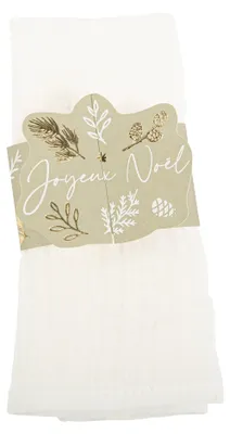 Produktbild von 8 Botanische Weihnachts-Serviettenringe Grün-Grau Frohe Weihnachten -