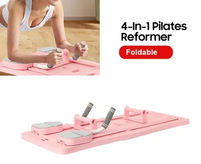 Produktbild von 4-in-1 Pilates Trainingsbrett - Liegestützbrett - Verstellbar - Krafttraining - Taille & Bauch - Für Heimtraining