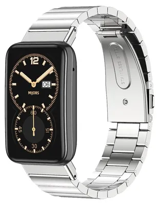 Produktbild von By Qubix Edelstahl-Gliederarmband - Silber - passend für Xiaomi Smart band 7 Pro