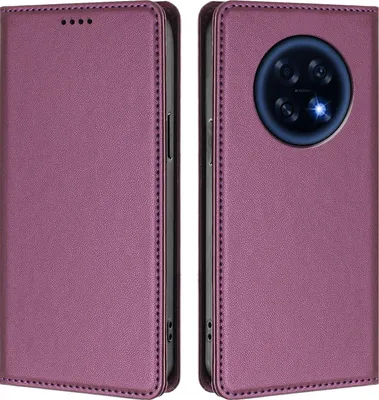 Obrázek produktu pro Kožené pouzdro pro Oppo A6 GT, magnetické flipové pouzdro zPolyuretankůže se stojánkem Fialová