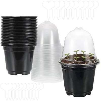 Productafbeelding van Kweekpotten, 10,5 cm, rond, 20 stuks met vochtkoepels