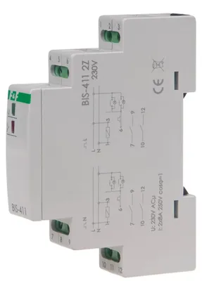 Bistabiles Relais BIS-411 2Z 230V 16A, 1 Modul, DIN-Schiene
