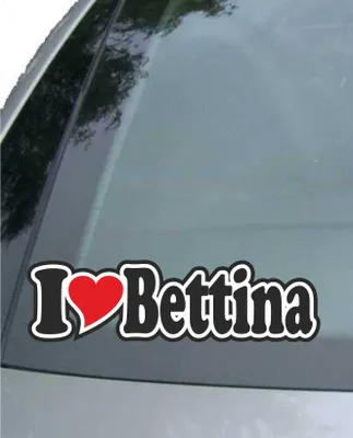 Produktbild von INDIGOS UG - Aufkleber / Autoaufkleber - I Love Heart - Ich liebe mit Herz 15 cm - I LOVE Bettina - Auto LKW Truck - Sticker mit Namen vom Mann Frau Kind