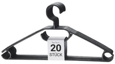 Productafbeelding van BERLONA kledinghangers met 360° draaibare haken, 20 stuks, antislip - Zwart