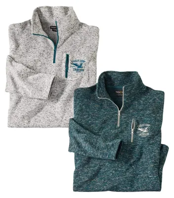 Produktbild von Atlas For Men - Pullover für Herren(2er-Pack) AF2152 (M) (Blau/Grau)
