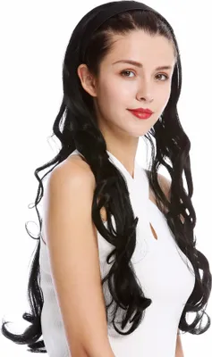 Produktbild von WIG ME UP Halbperücke Haarreif Gewellt Schwarz WH5044-1