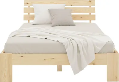 Produktbild von Homestyle4u Holzbett 120x200 Doppelbett mit Lattenrost Natur Kiefer Massivholz