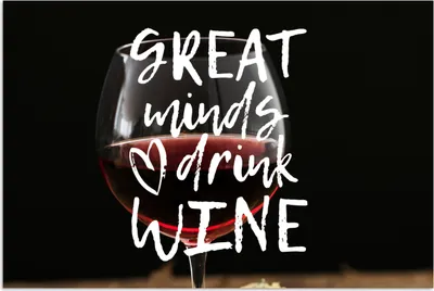 Produktbild von MuchoWow® Poster Weinzitat "Große Geister trinken Wein" mit einem Weinglas 180x120 cm - Fotoplakat
