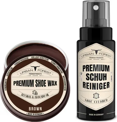 Produktbild von PARSET Schuh Reiniger + Schuhwachs Braun | Professionelle Schuh-Reinigung & Schuh-Pflege an Leder & Kunstleder Shoe & Sneaker Cleaner von URBAN Forest