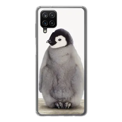 Produktbild von MuchoWow® Handyhülle Schutzhülle Hülle für Samsung Galaxy A12 Kinder - Pinguin - Grau - Tiere - Mädchen - Jungen Silikon Softcase Handy Hülle - Bild