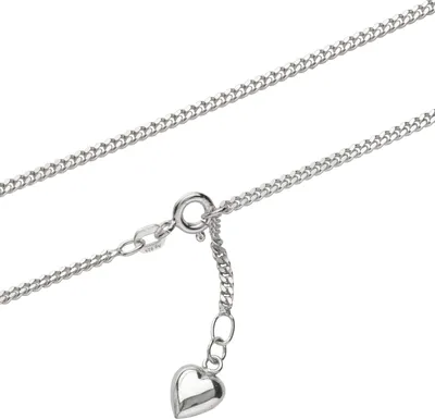Produktbild von 925er Silber Fußkette mit Herz Fußkettchen Länge 25cm Panzer Kette Flach 1728