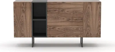 Produktbild von Kommode Sideboard Lowboard Anrichte Wohnzimmer Schrank Holz ABATO-170-O Walnuss