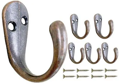 Zdjęcie produktu dla Wieszaki na ubrania w stylu vintage, 6 sztuk, metalowe, wytrzymałe, wieszaki ścienne