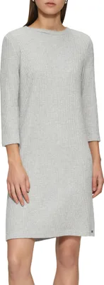 Produktbild von s.Oliver Damen Kleid – Waffelpique, Glitzer, 3/4-Ärmel