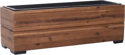 Produktbild von VIVANNO Blumenkasten Holz KAJIX Kasten, Haselnussbraun gestreift - 61x20x21 cm