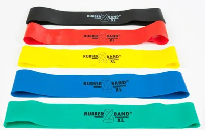 Produktbild von Dittmann Rubberband XL 5er Kombi 1x Gelb, Grün, Rot, Blau, Schwarz (5 Stk)