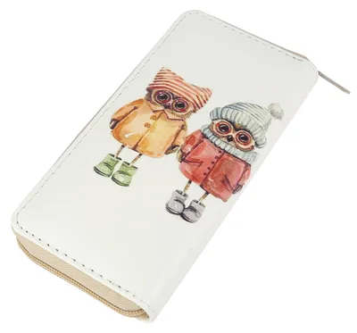 Produktbild von DonDon Damen Geldbeutel Eule Winter beige