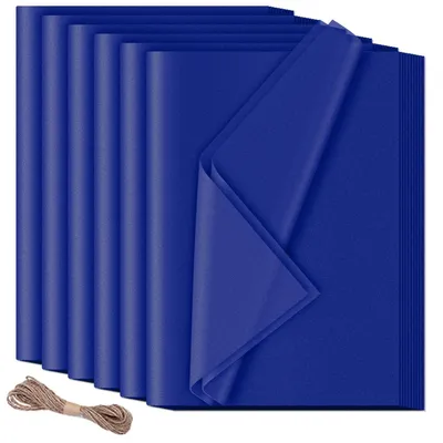 Produktbild von Seidenpapier Verpackungsmaterial 60 Blatt 50x70 cm Blau für Geschenkverpackungen und Bastelarbeiten