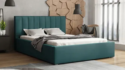 Obrázek produktu pro Manželská postel s roštem 160x200 TARNEWITZ 2 - modrá