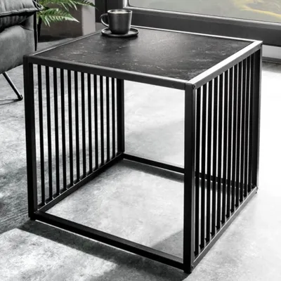 Produktbild von Moderner Beistelltisch STRIVE 40cm Marmor-Look Industrielles Design