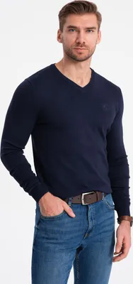 Obrázok produktu pre Ombre Clothing Klasický pánsky sveter Launcebuz navy L