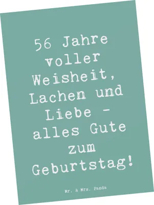 Produktbild von Mr. & Mrs. Panda Postkarte Spruch 56. Geburtstag - Meeresbrise - Geschenk, Postkarten, Jubiläum, Lachen, Ansichtskarte, Lebensfreude, Fotokarte, Geburtstagsgeschenk