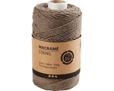 Produktbild von Creativ Company CC macramé šňůra 2 mm 198 m světle hnědá