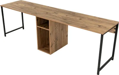 Immagine prodotto di Scrivania in legno "Twin Study Desk" - 240 x 60 x 74 cm - Pino Atlantico Nero