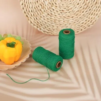 Produktbild von 2 Rollen Gartenschnur, 100 m grüne Natur Schnur für Pflanzen und Gartenarbeit