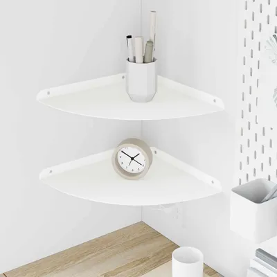 Immagine prodotto di Maison Exclusive - Mensola sospesa con ripiano, 2 pezzi, bianco, 30 x 30 x 2 cm