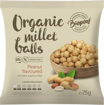 Produktbild von Biopont Hirsebällchen Erdnuss  75g