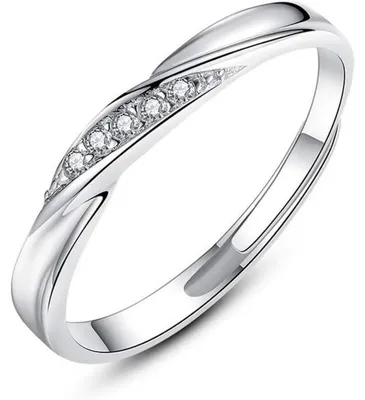 Produktbild von Trauringe Partnerringe 925 Sterling Silber Offen Verstellbar mit Zirkonia Weiß Geschenk für Sie & Ihn